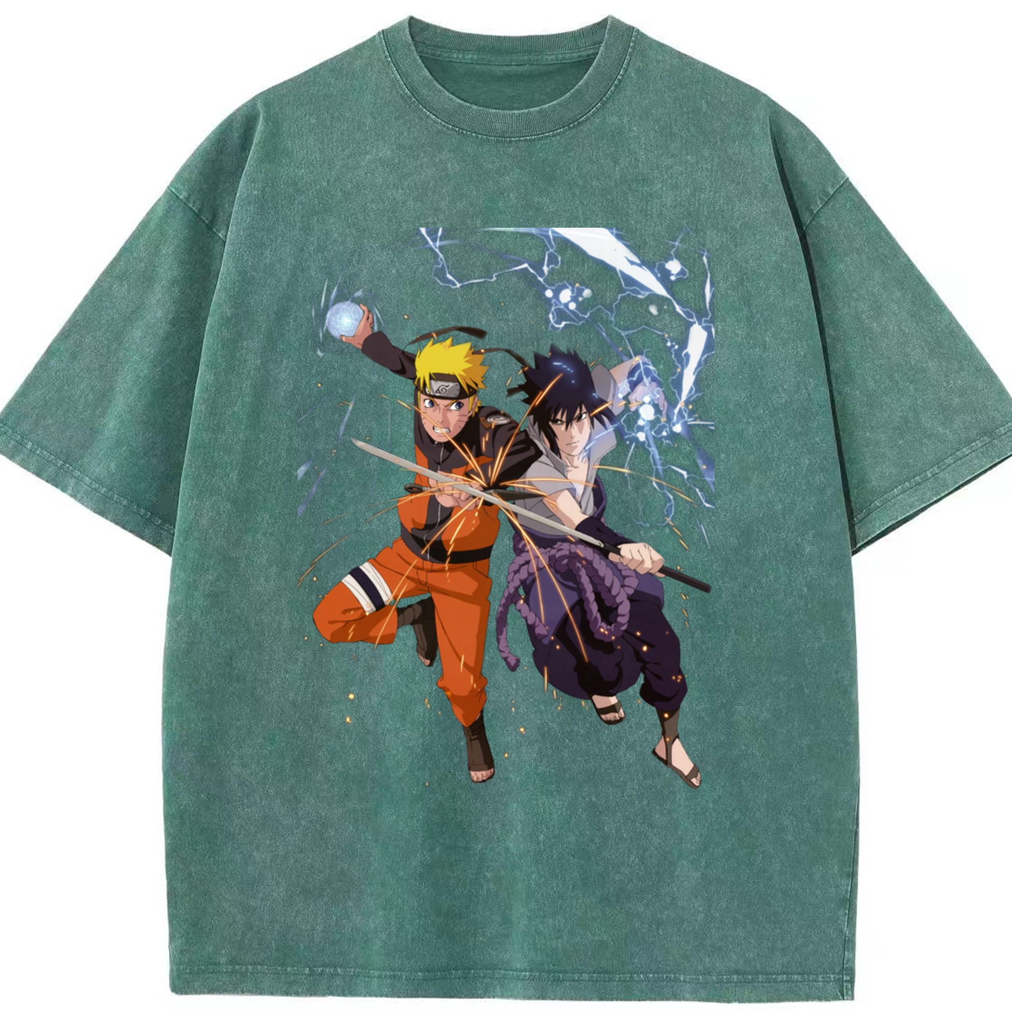 （画像用） NARUTO -ナルト- うずまき ナルト Uzumaki Naruto 綿100% ヴィンテージ風 半袖Tシャツ（フロントプリント）